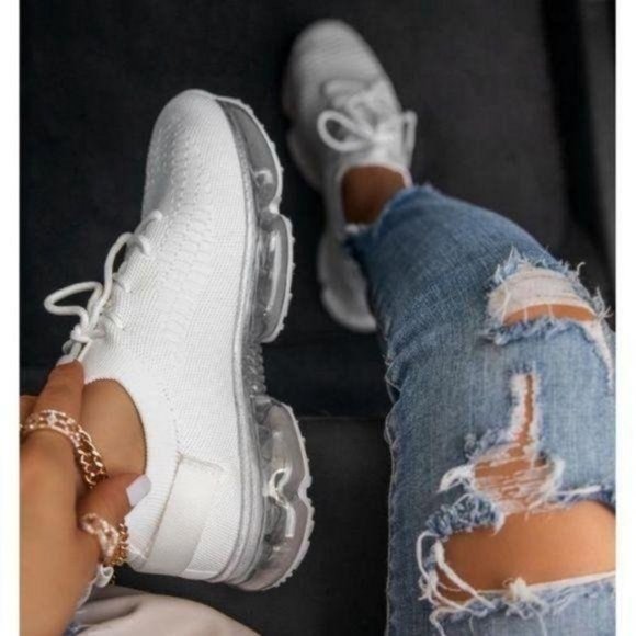 Shoes - !! RESTOCKED !! Slip On Flyknit Sneakers in White